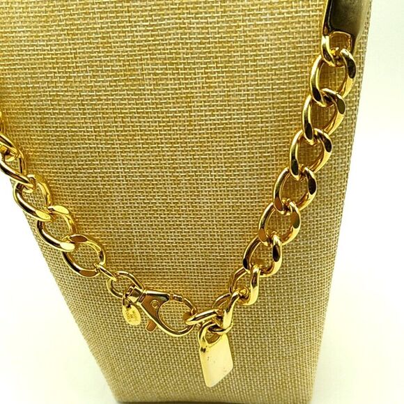 Men's EXP Made in Korea Gold Tone Chain & Bar Necklace Very Heavy NWOT - Picture 8 of 11